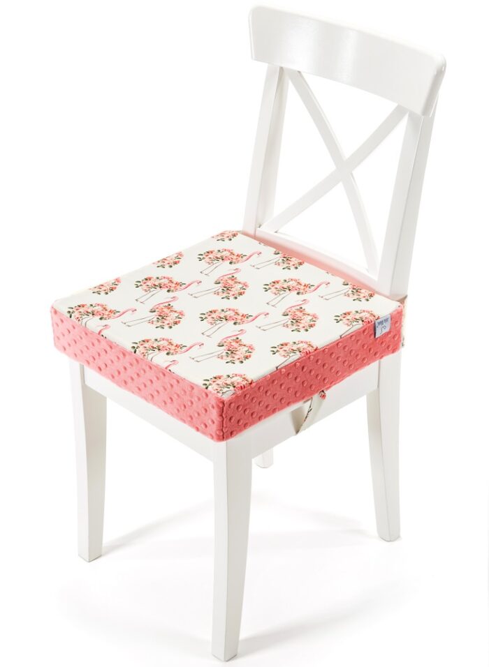 poduszka podwyższająca na krzesło dla dziecka we flamingi